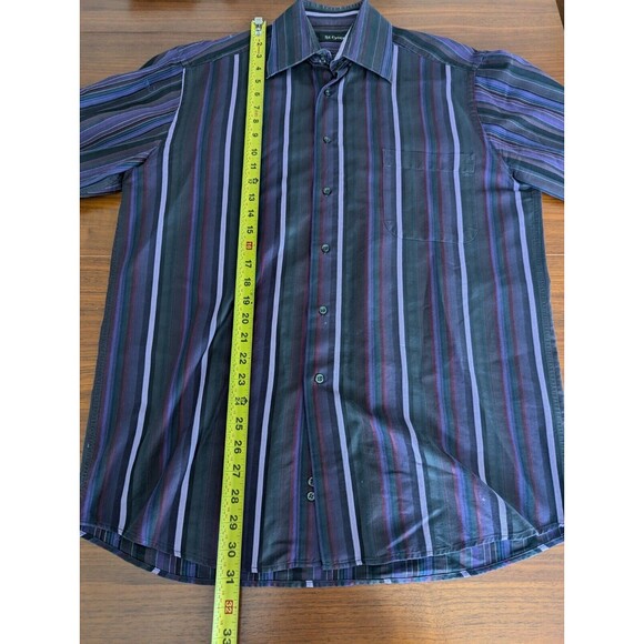 St Croix Multicolor Vertical Striped Shirt Mens Medium 100% Cotton Made in Italy - Picture 6 of 6